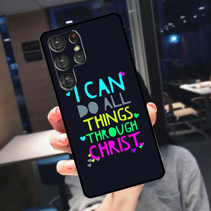 Bible Verse Philippians Jesus Christ Cover For Samsung Galaxy S25 Ultra S24 S22 S21 S23 Plus S20 FE S9 S10 S24 FE Phone Case