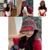 Chic Red Plaid Bucket Hat For Women Vintage Style Sun Protection Breathable Cotton