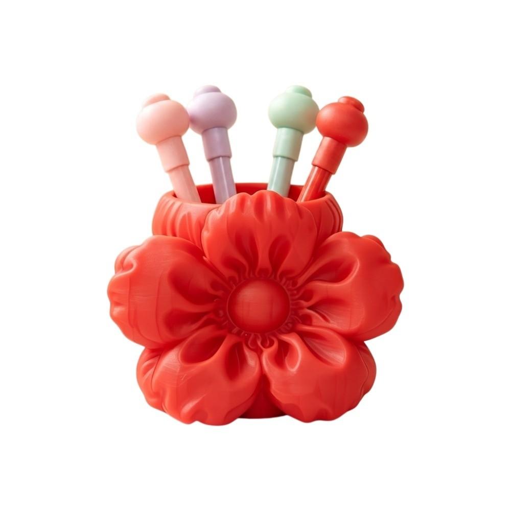 Makeup Brush Bin 3D Printed Pen Stand Desktop Organizer Simulation Floral Model Office Desktop