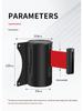 Wall-Mounted Stainless Steel Retractable Queue Barrier with Railing and Warning Tape