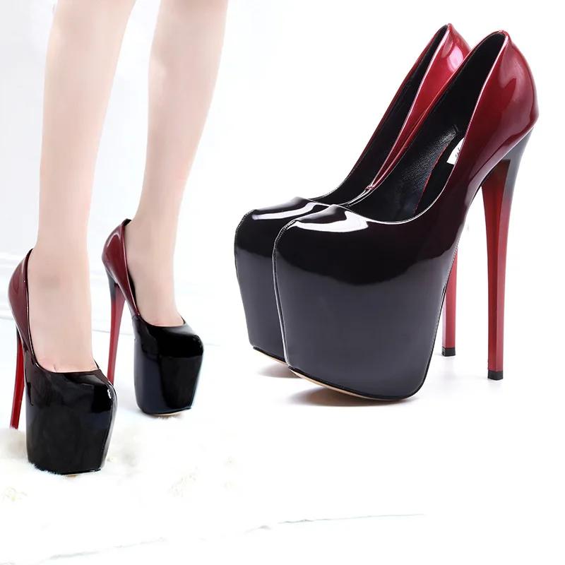 New High-heeled Shoes Woman Pumps Wedding Party Shoes Platform Women Shoes High Heels 11cm Suede Black Heels 2025