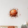 3D Basketball Wall Sticker Basketball Break Through The Wall Decor Self Adhesive Removable Wall Decal for Boys Bedroom Living Room Decor