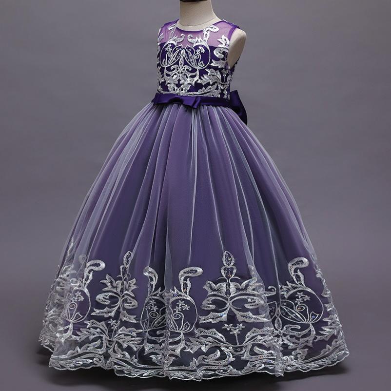 Girls Dress Dress Sleeveless Mesh Performance Host Princess Dress