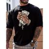 Summer Rap Hip-hop T Men's T-shirt Urban Street Fashion Short-sleeved Top Everyday Casual T-shirt Banknote Printed Men's T-shirt