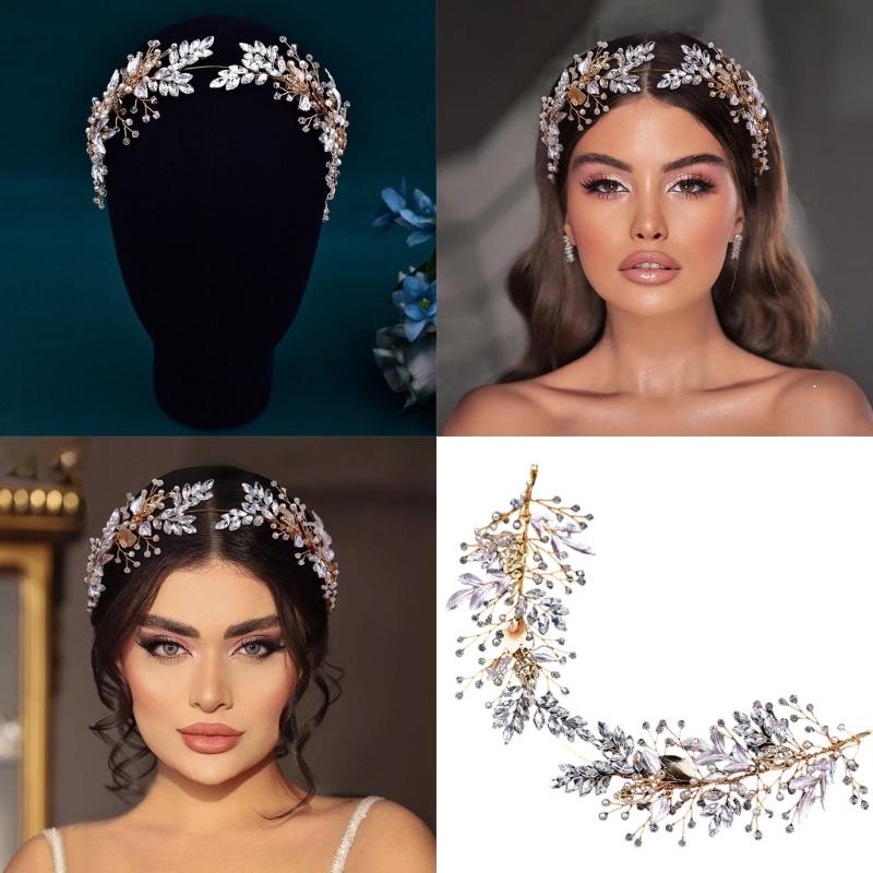 Luxurious Bridal Wedding Headwear Girls Headbands Fashionable Bridal Hairband for Wedding Elegances