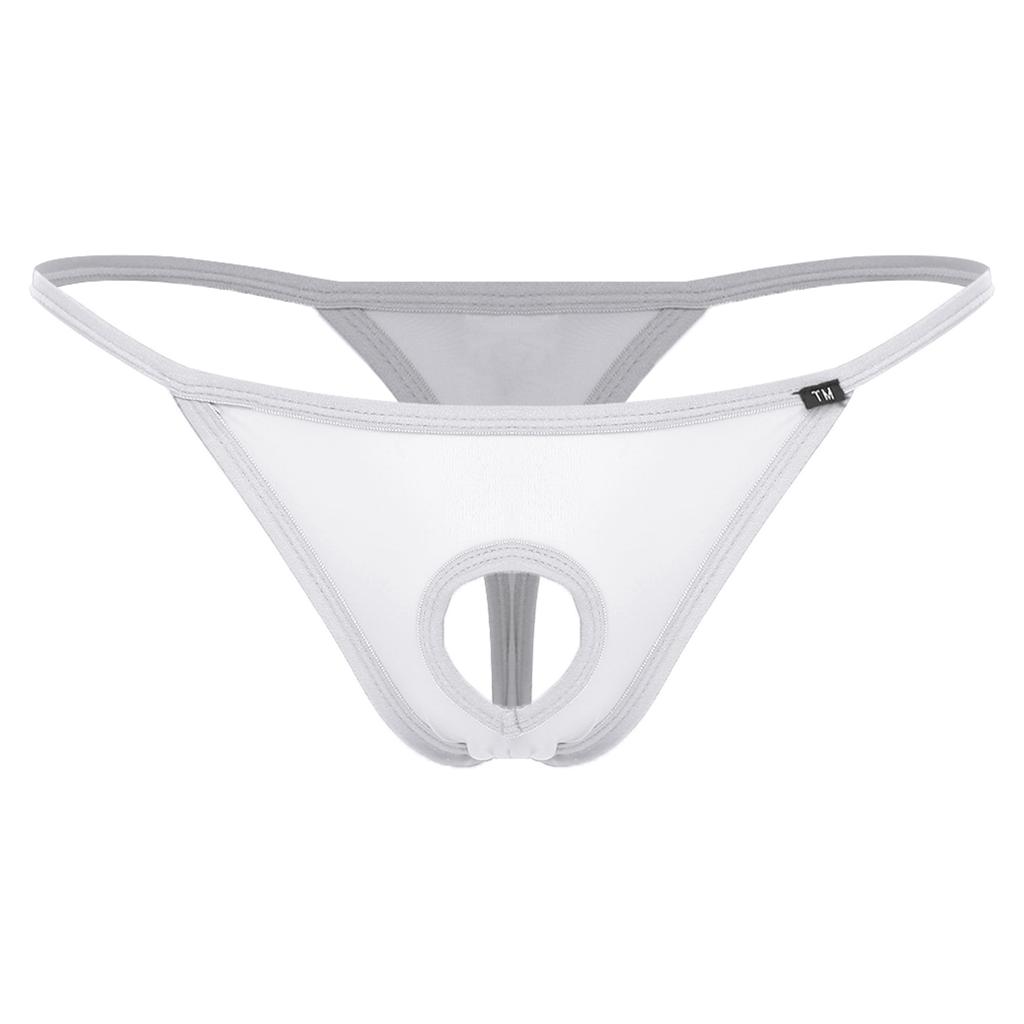 Mens Low Rise Thong Underpants Hollow out Bulge T-back Micro Briefs Underwear