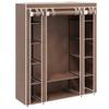 Fabric Wardrobe with Compartments and Rods 45*150*176 Cm Brown