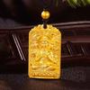 Eight Great Dharmapalas 24K AU999 Gold Pendant, Mahasthamaprapta Token, Zodiac Guardian Buddha Amulet