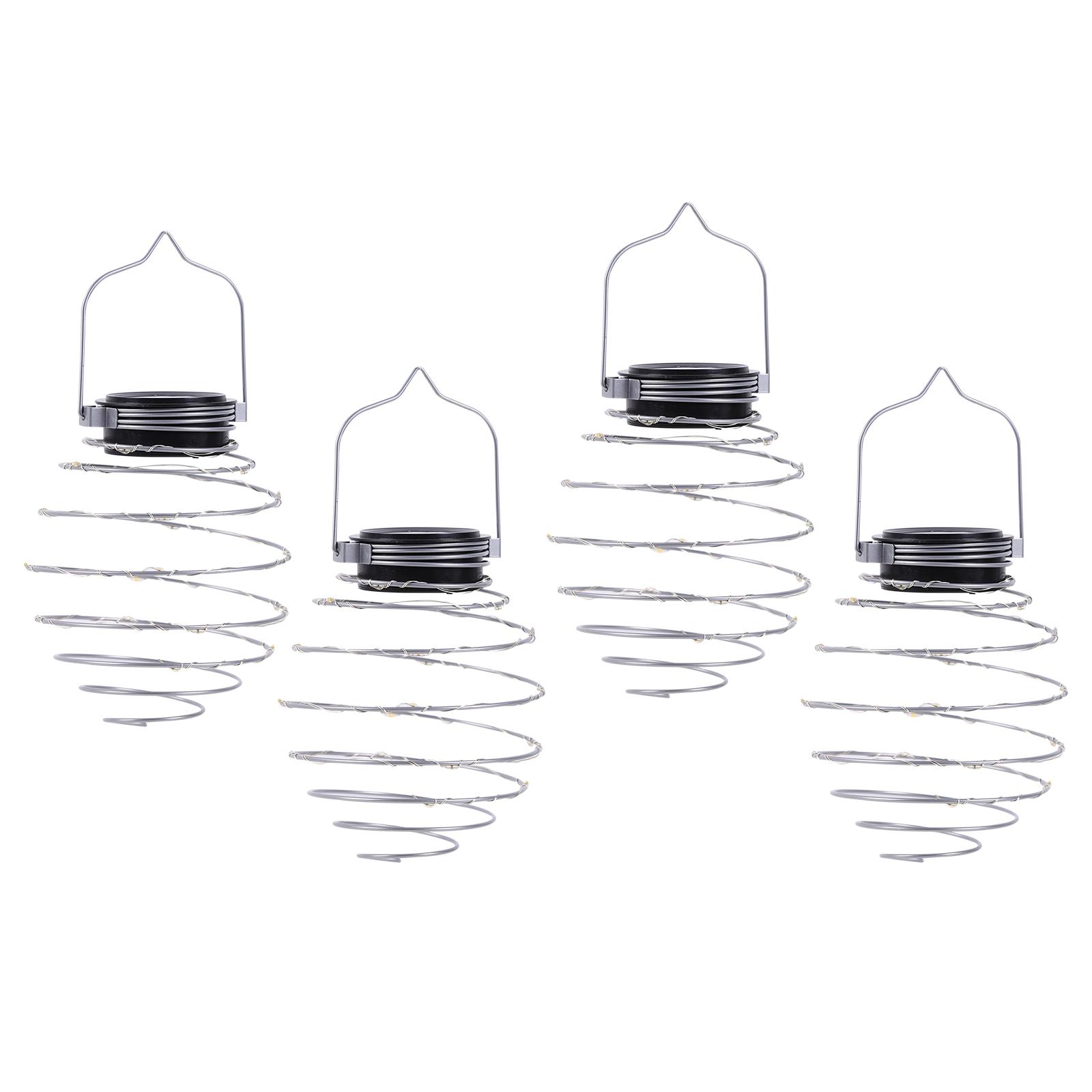 

4 шт. 12 см Солнечные спиральные фонари Водонепроницаемые Креативные Железные Художественные Фонари Светодиодная Подвесная Декоративная Лампа для Сада Патио Веранды Дорожки Двора