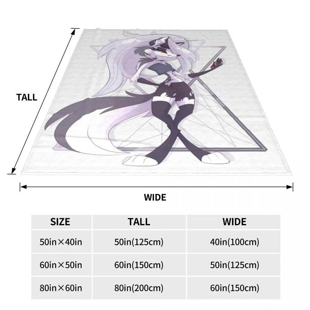 Cute Loona Blanket Helluva Boss Anime Plush Awesome Breathable Throw Blankets for Home Spring Autumn