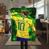 1PC Neymar Patterned Flannel Blanket Suitable For All Seasons for Home Decor Warmth and Comfort Gifts Holiday Present
