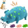 Pig shaped latex dog toy durable anti bite rubber toy with spotted design pet interactive and grinding teeth toy