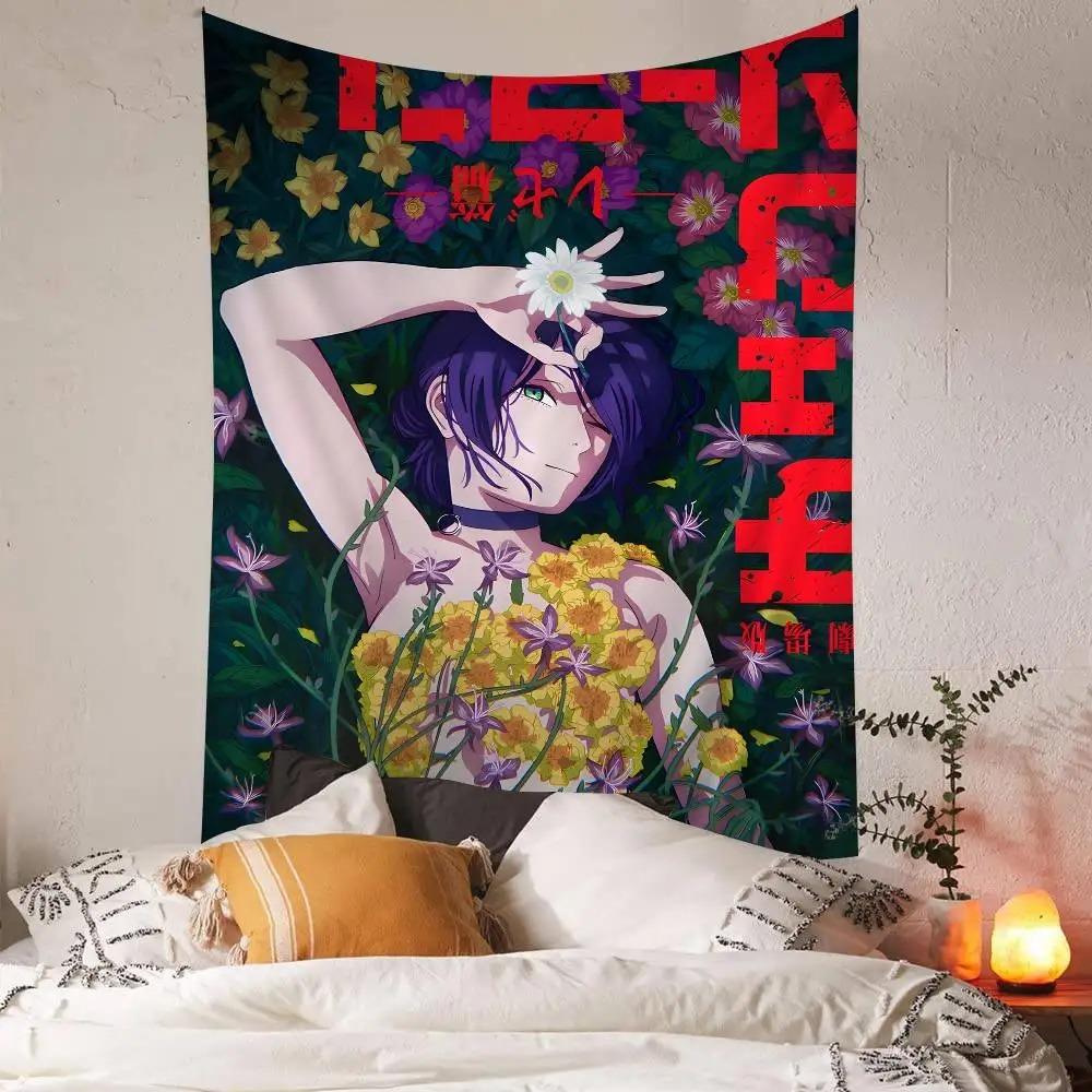 Anime CChainsaw Man RReze Cartoon Tapestry Wall Decoration Home Decoration Japanese Anime Printed Tapestry Dormitory