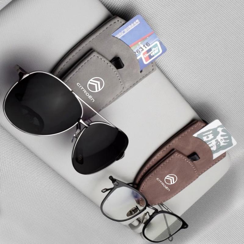 Suede Glasses Clip Car Sun Visor Card Ticket Clamp Fastener For Citroen e-C3 e-C4 X C5X C3 C4 Cactus Picasso C-Crosser C6 C1 C2 akr256