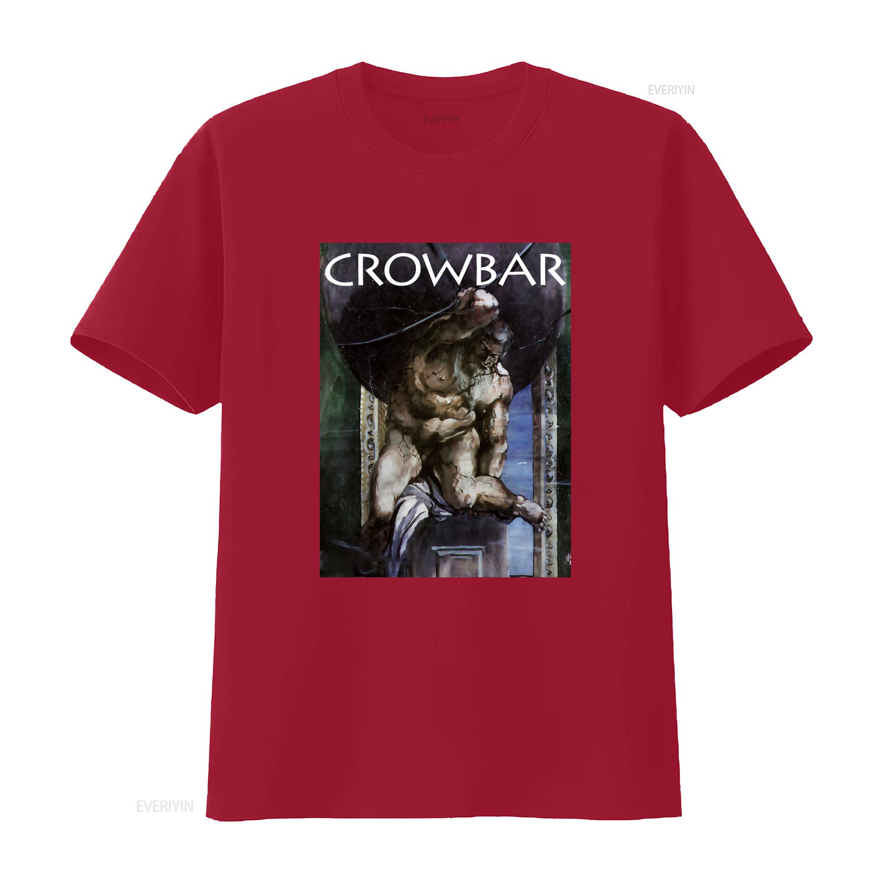 New Popular Crowbar Band Print Black Cotton T Shirt Full Size S 5XL vintage Washed Stylish Casual Slightly Breathable Stretched S