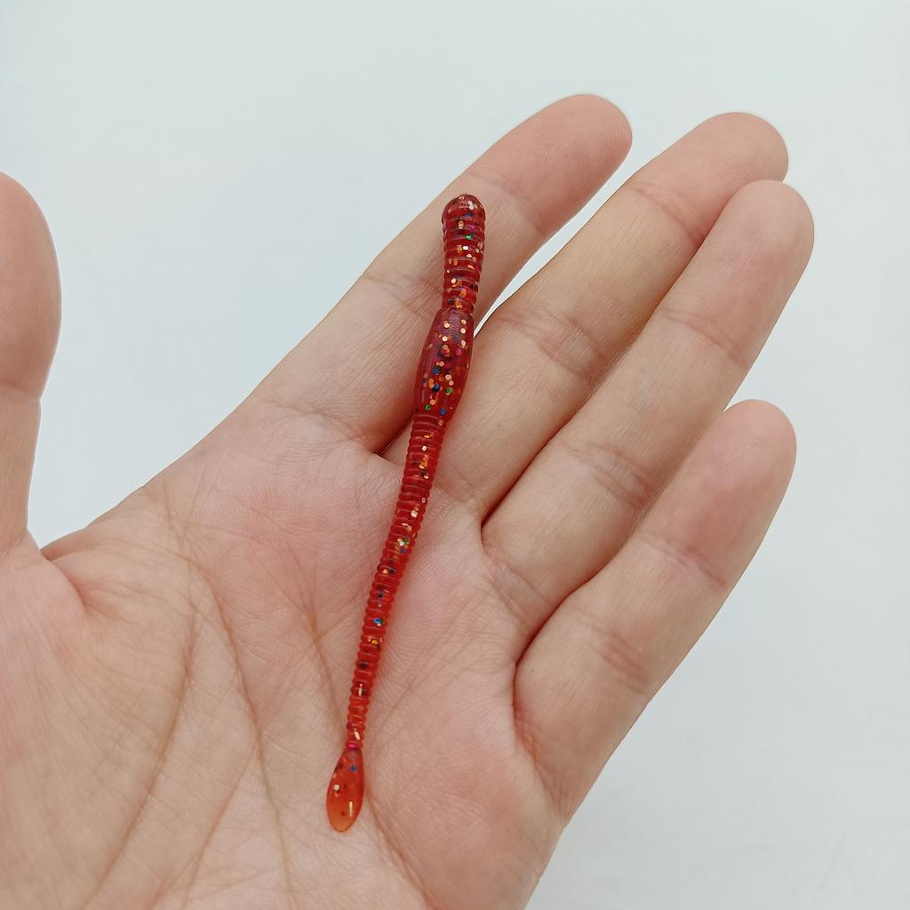 DUODUOYU 8PCS Simulation earthworm Fishing Lures 1.1g/70mm Noodle Worm PVC Artificial Lures Soft Bait Diving Fishing Tackle