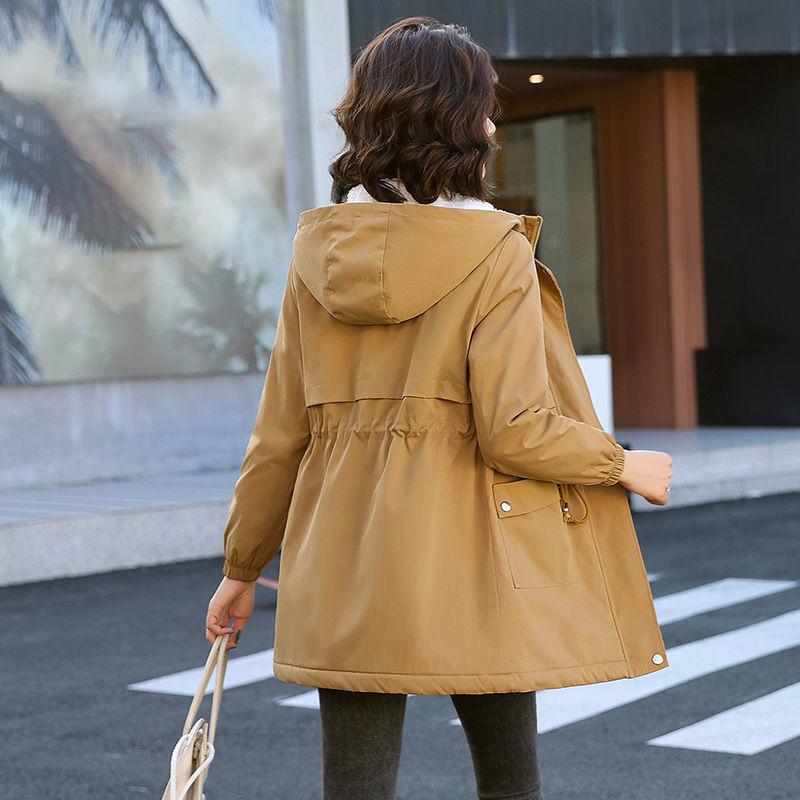 Winter Jacket Cott Warm Puffer Coat Women Casual Parkas With Lining Plush Hooded Trench Outwear Women's Clothes