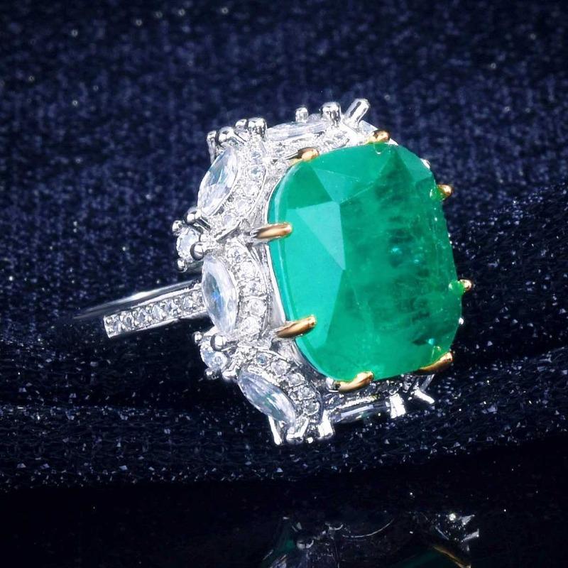 

SACE GEMS классическое кольцо из медного сплава с цирконом женские ювелирные изделия свадебный подарок для вечеринки Open зелёный