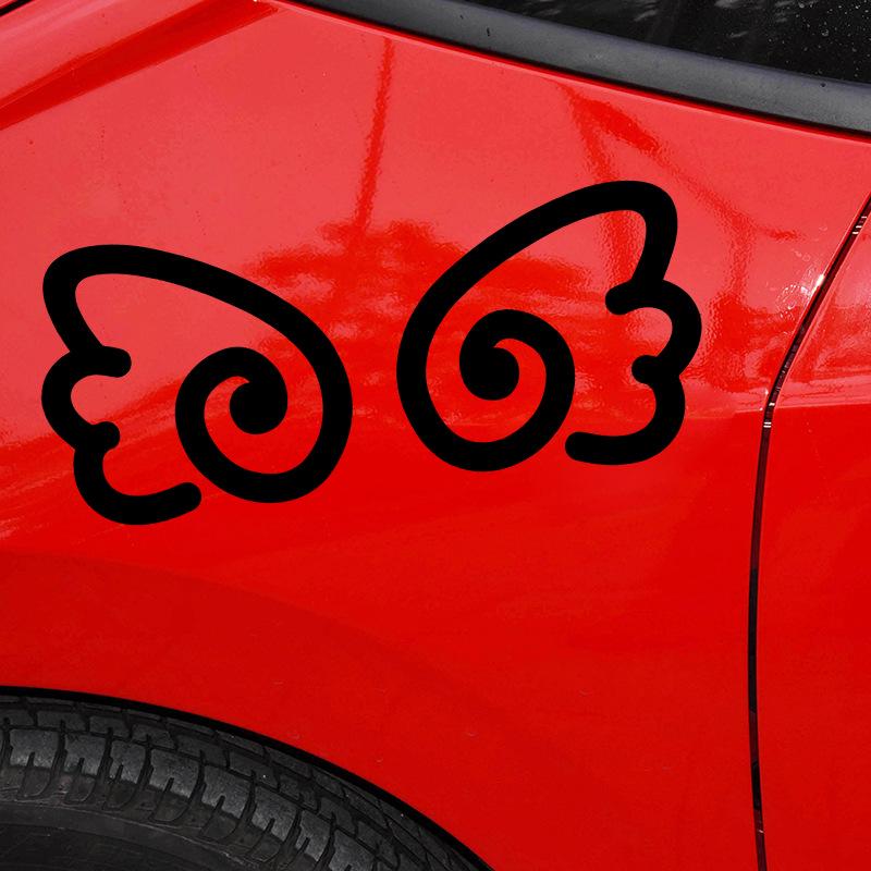 Reflective Cartoon Wing Sticker for Rearview Mirror, Tail, and Windshield