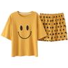 Kyonuza Women's Summer Pajamas, 100% Cotton, Short Sleeves and Shorts, Cute Loungewear, Loose Fit, Stylish, Lightweight, Skin-Friendly, Moisture-Wicki
