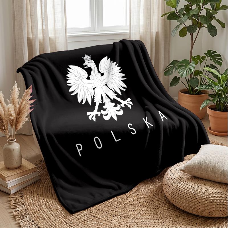 Poland Theme Blanket Soft Flannel Blanket Plush Throw Blanket Cozy Sofa Bed Blanket for Home Decor
