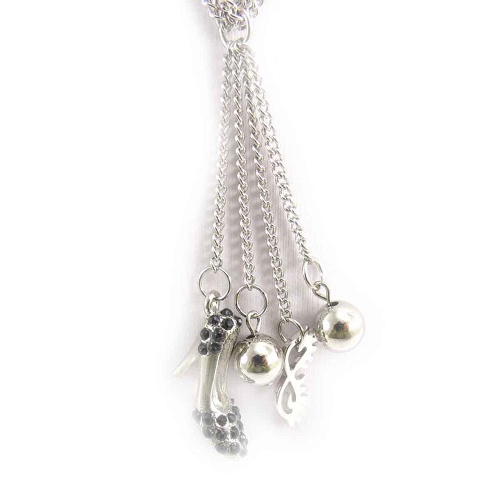 Les Trésors De Lily [J7968] - Designer Necklace 'Scarlett' Black Silver (shoe)