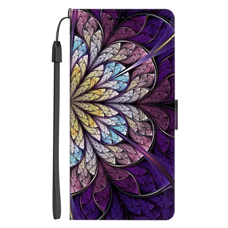Pro TCL 60 SE 605 60R 60 NxtPaper 60SE NXTpaper Pouzdro Peněženka Flip Ochranný Kryt Květina Kočka Vlk Telefon Funda Kožené PU Coque