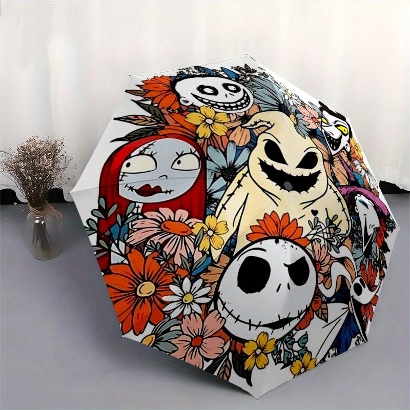 1pc Jack and Friends Pattern Automatic Umbrella is Fashionable and Good-Looking, a Portable 3-Fold Umbrella, Suitable for Travel and Daily U