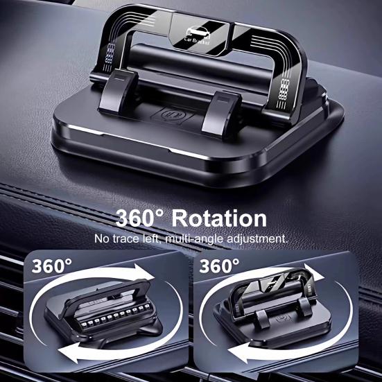 Mobile Phone Holder 360 Degree Rotation Multi-angle Phone Stand Stable Suction Cup Anti-Slip Dashboard Mount with Parking ID Plate Holder