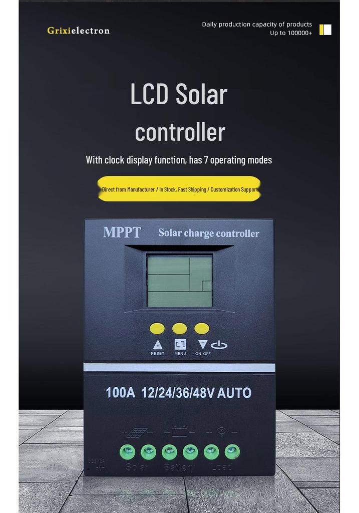 MPPT Solar Charge Controller 60A/80A/100A, 12V/24V/48V Photovoltaic Smart Charger