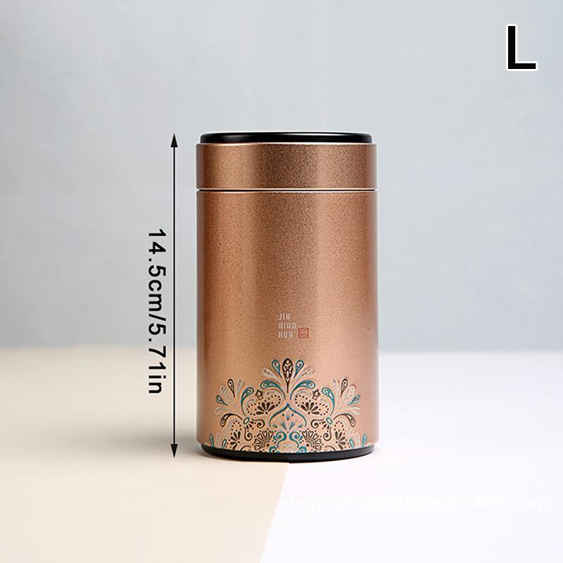 Portable Small Tea Packaging Box Tinplate Storage Can Exquisite Prints Empty Tea Tin Can Household Green Black Tea Sealed Jar