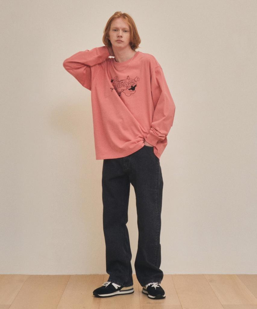 Mark Gonzales Mg Collage Graphic L/S T-Shirt - Pink