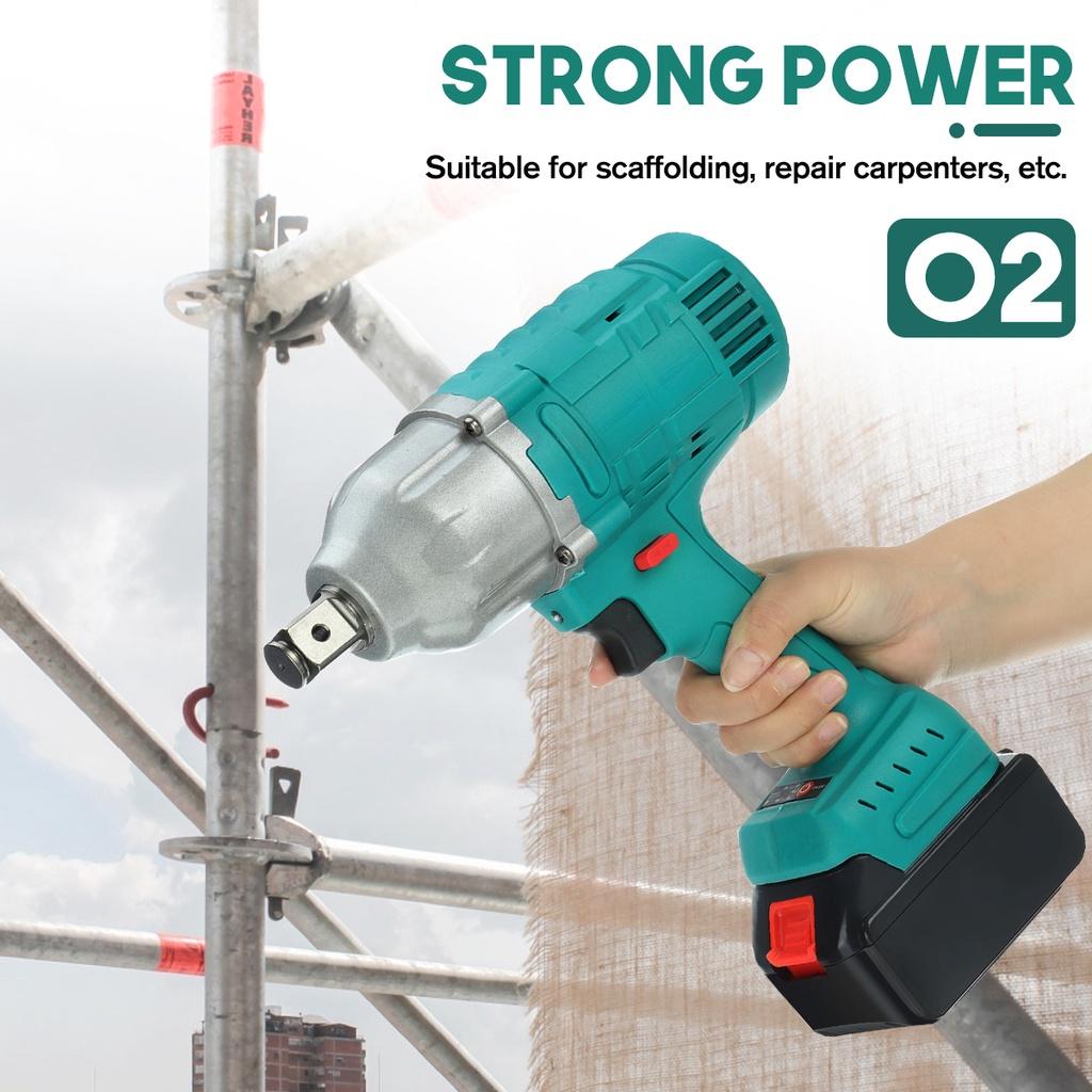 588V 1900N.M High Torque Brushless Electric Impact Wrench 3/4"/1/2" Socket Wrench Car Tire Torque Wrench Cordless Driver Tool blue