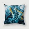 Nordic Blue Marble Polyester Pillowcase Sea Rock Texture Bedside Sofa Chair Throw Pillow Cushion Cover Home Decor Cushion Cover