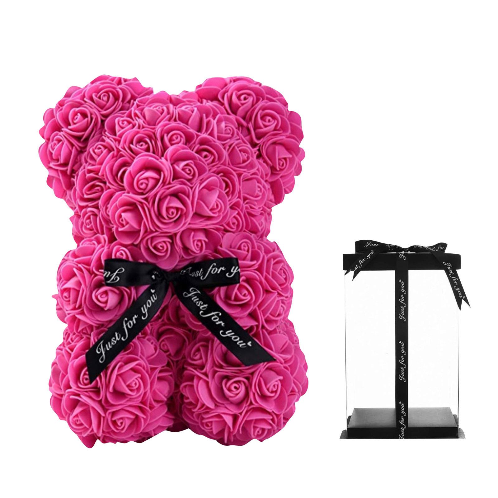 Preserved Flower Rose Bear Valentine s Day Mother s Day Gift Foam Flower Bear One Size
