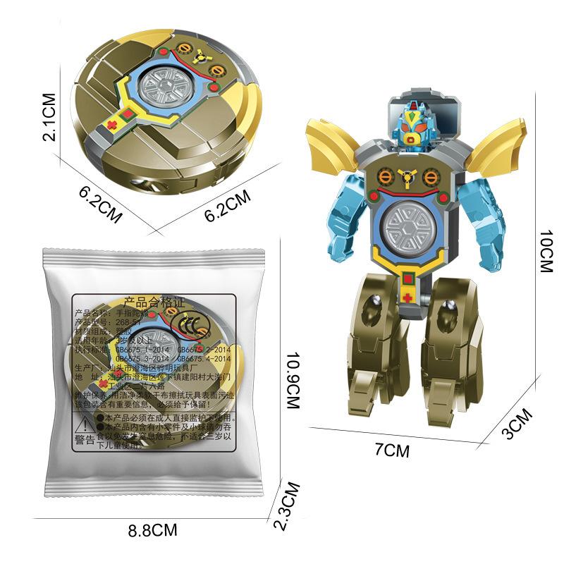 Deformation Robot Fingertip Gyro Decompression Toy Creative New Special Rotating Cool Deformation Gyro