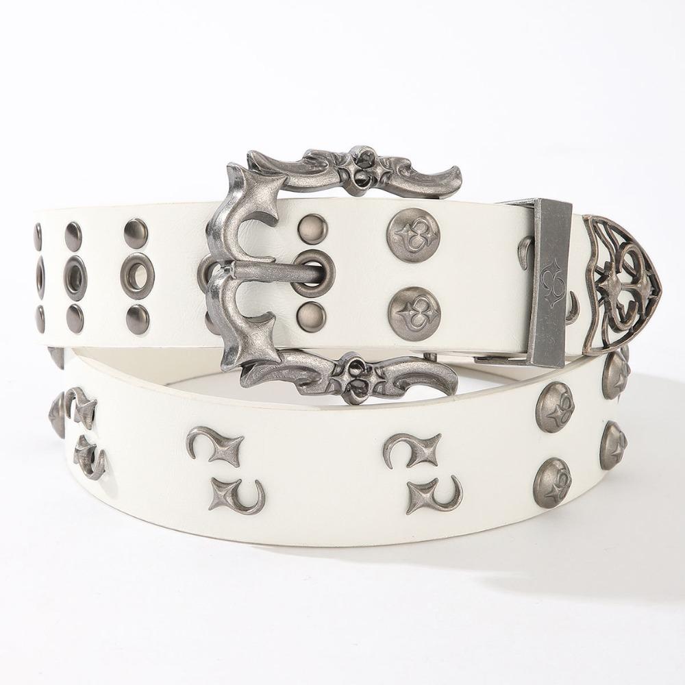 PU Leather Y2K Belt Spicy Girl Men Belt Trend Rivet Belt Jeans Accessories
