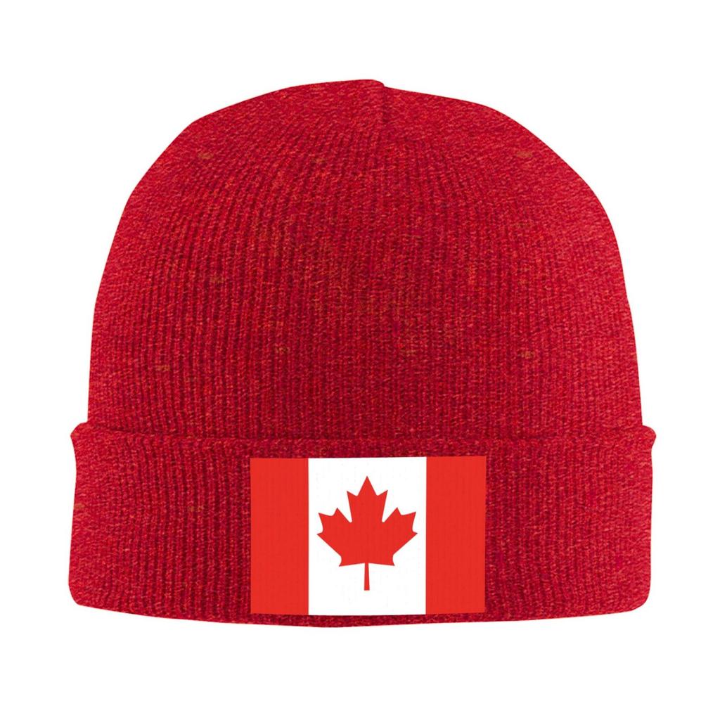 Custom Emblem of Canada Eagle Bonnet Hats Hip Hop Knit Hat for Women Unisex Warm Winter Canada Patriotic Skullies Adjustable Hat