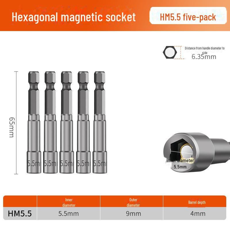 8mm Magnetic Hex Socket Head Drill and Wrench Tool Set