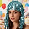 Yousheng Foil Tinsel Wigs And Fancy Dress Costume Disco Themed Fringe Outfit with Elastic Waist Metallic Cosplay Dance Supplies