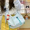 Casual Bag Lightweight Pleated Tooling Messenger Bag Women's Drawstring Canvas Bag Large Capacity Student Class Commuting Messenger Bag