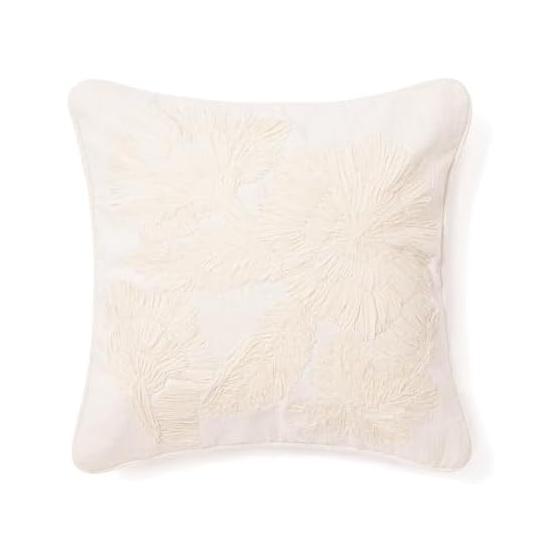 Francfranc Flower Applique Cushion Cover 45cm x 45cm Ivory (B-026)