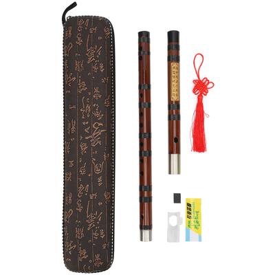 C‑Key Bamboo Flute 8 Years Dried Bitter Material Golden Embossed Body Dizi Assembly Kit