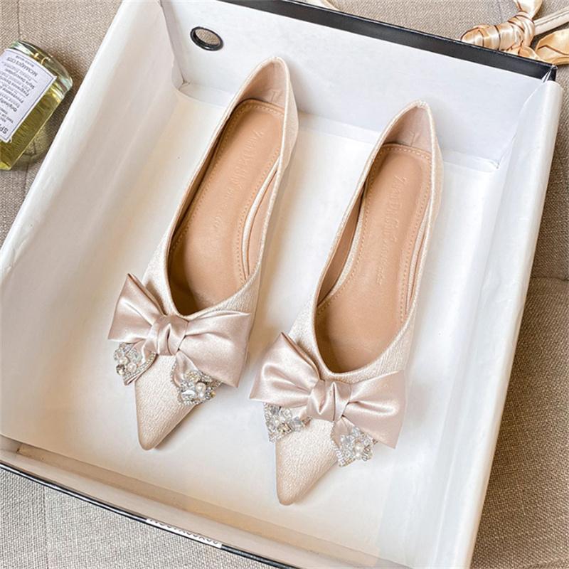 Size 34-43 Spring Autumn Women Flat Shoes Casual Fashion Pointed Toe Comfortable Non-slip Wear-resistant Simple Women's Shoes