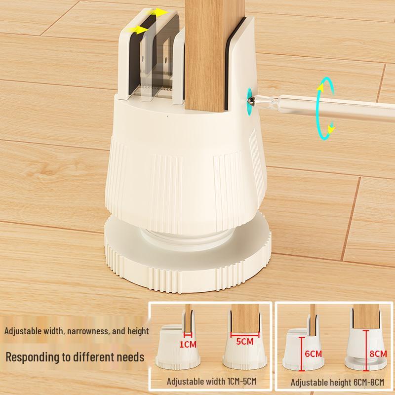 Adjustable Furniture Leg Pads: Clip-on Heightening Blocks for Tables, Chairs, Beds, and Cabinets