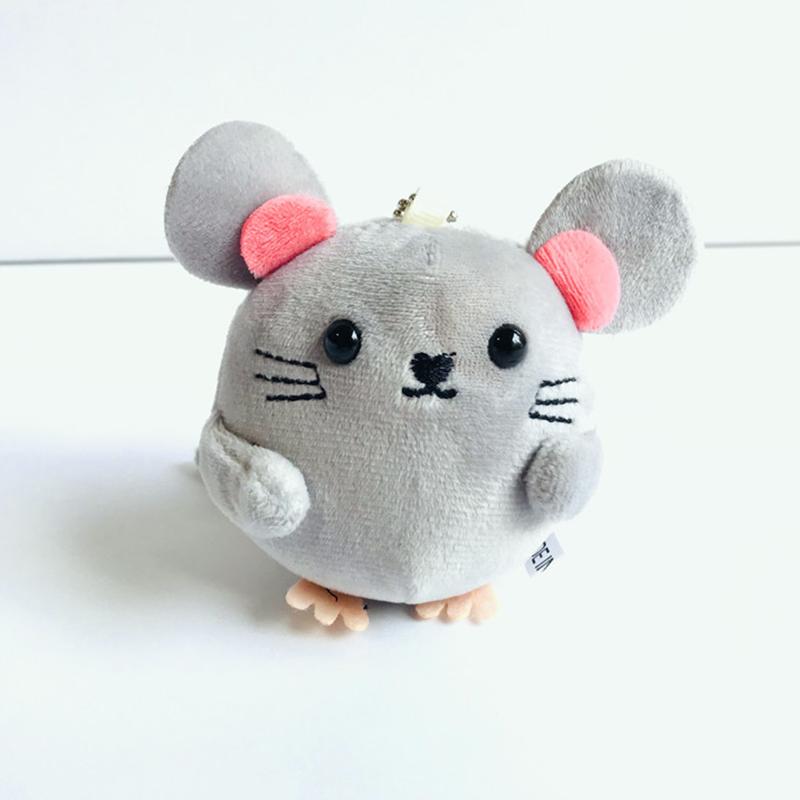 1 Piece 8Cm Grey Mouse Plush Toy Stuffed Animal Bag Key Pendant Key Chain Girl Wedding Gift Doll