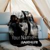 Custom Name Tomb Raider Theme Printed Blanket - Perfect for Couch, Bed, Travel & Outdoor Use | Machine Washable, Cozy & Durable.