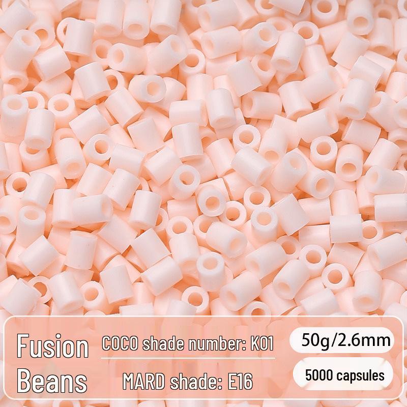 2.6mm High-Quality Fuse Beads Refill Pack: Black, White, Transparent, Red, Skin Colors