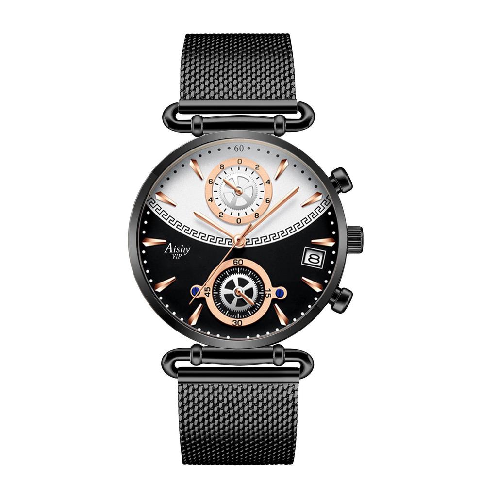 Aishy Waterproof Stainless Steel Couple Quartz Watches - Hot-Selling New Model for Students