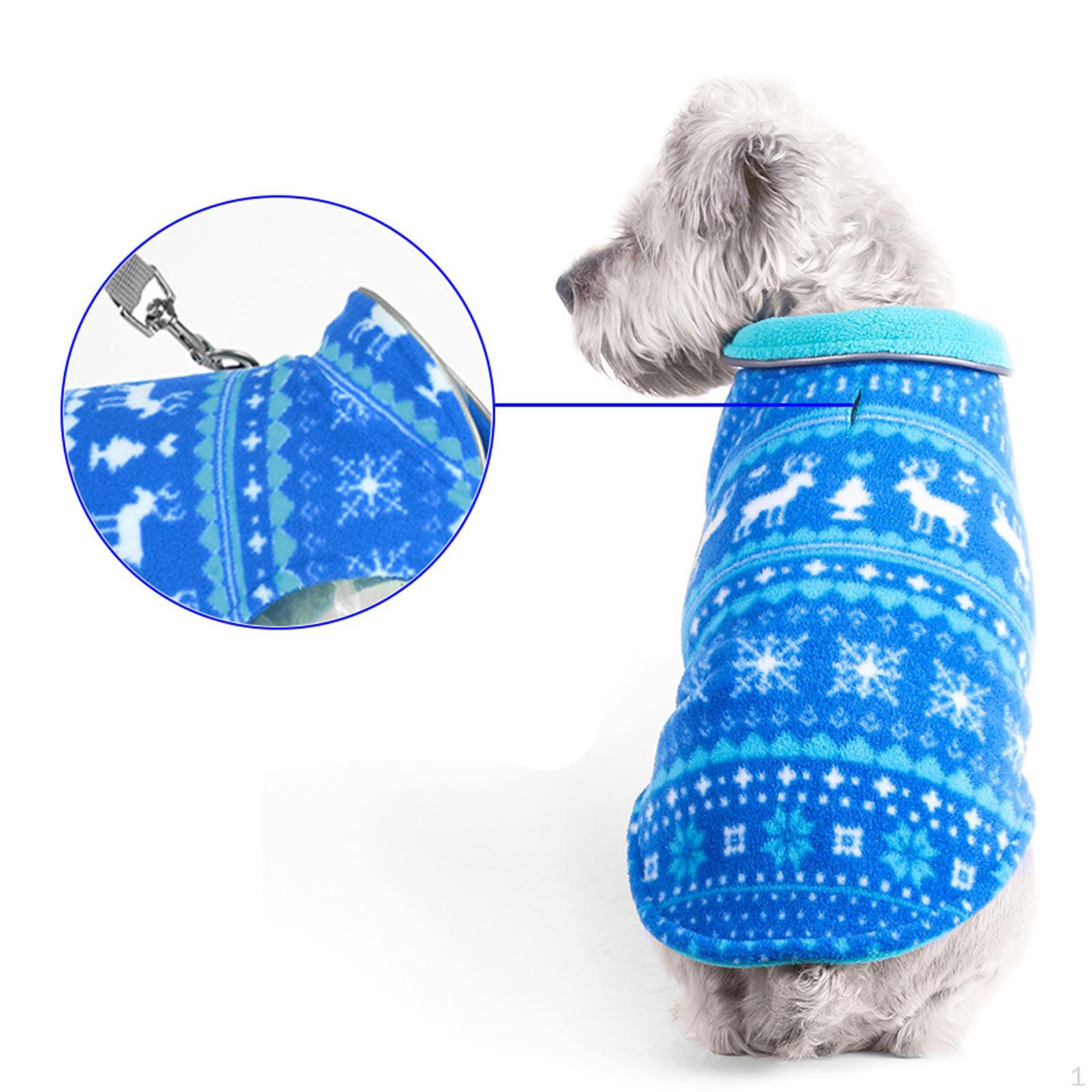 

Dog Fleece Vest, for Small Medium and Large Dogs Cold Weather Double Sided Soft with Leash Hole XXL Blue